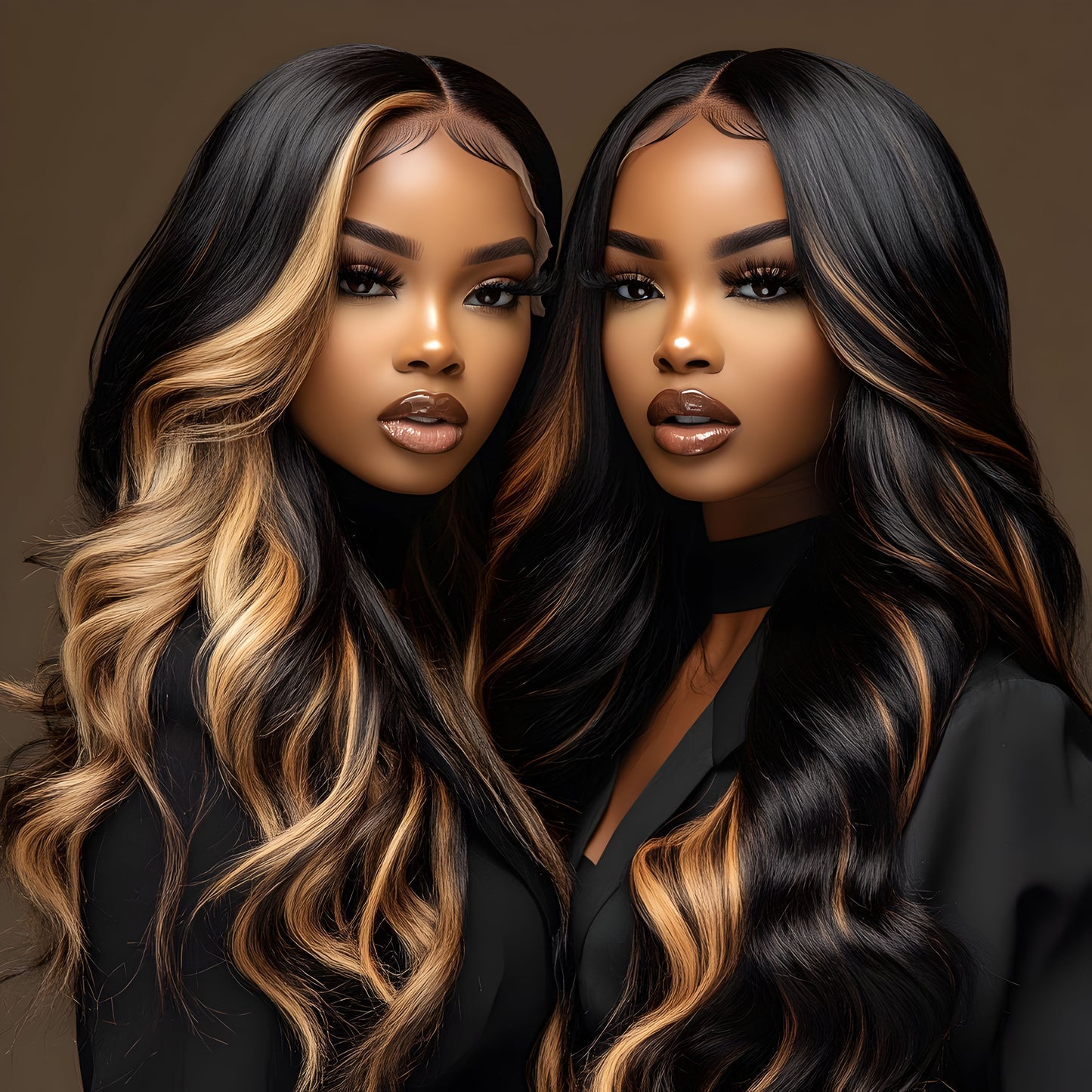 Deep Wave With Blond Highlights Glueless Wig